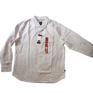 Gap Mens Oxford Long Sleeve Button Up Shirt. XL. Lavender and White Stripe